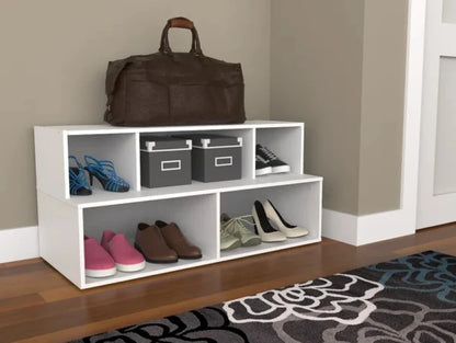 Arqam Furnish White Compact Storage Shoe Rack or kids toys Cabinet